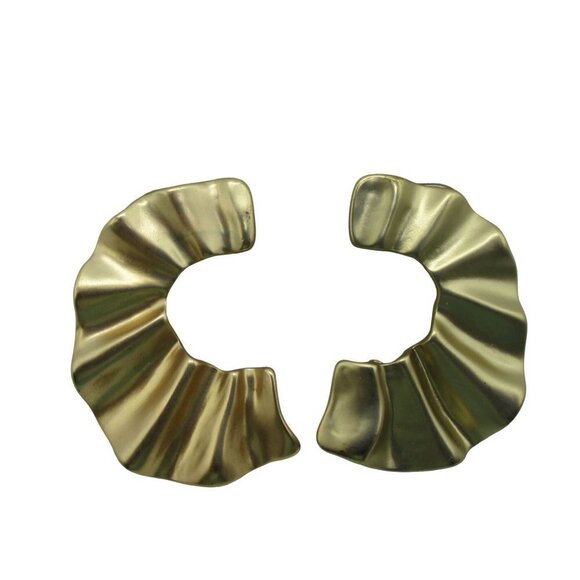 Chico's Gold-Tone Wave Hoop Earrings NWT - Picture 4 of 6